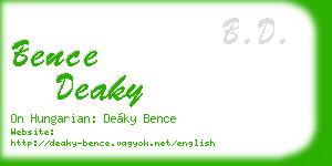 bence deaky business card