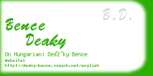 bence deaky business card